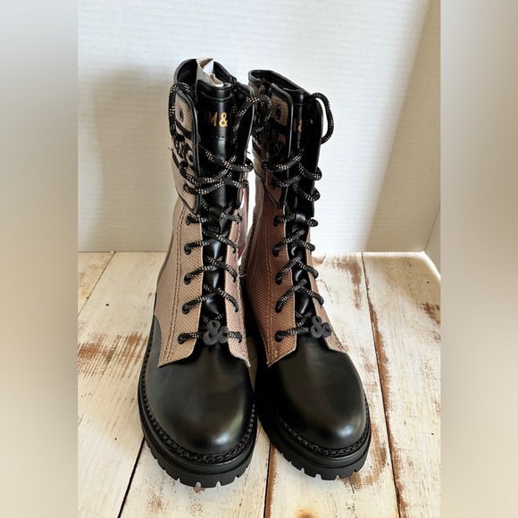 Sam & Libby Stella Embroidered Combat Boots lace up chic women’s sz 7.5 NWT - Picture 2 of 15